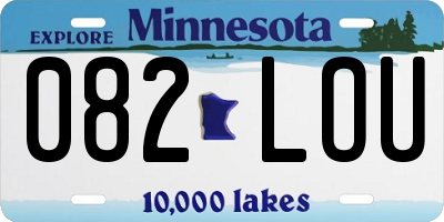 MN license plate 082LOU