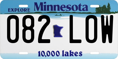 MN license plate 082LOW