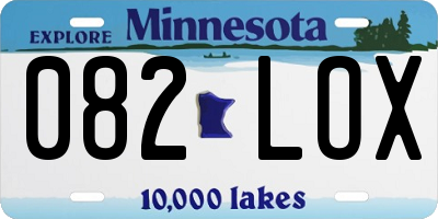 MN license plate 082LOX
