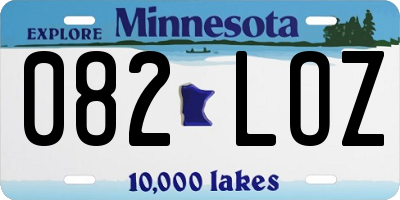 MN license plate 082LOZ