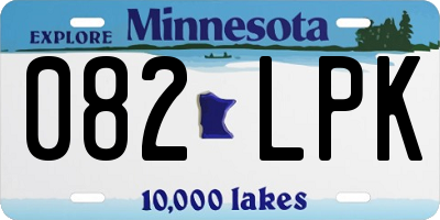 MN license plate 082LPK