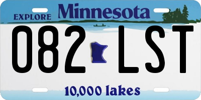 MN license plate 082LST
