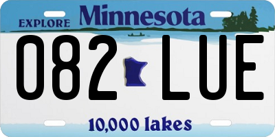 MN license plate 082LUE