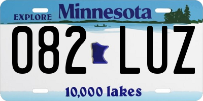 MN license plate 082LUZ