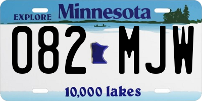 MN license plate 082MJW