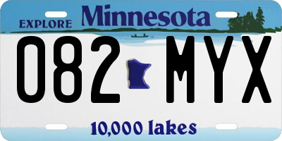 MN license plate 082MYX