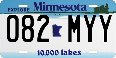 MN license plate 082MYY