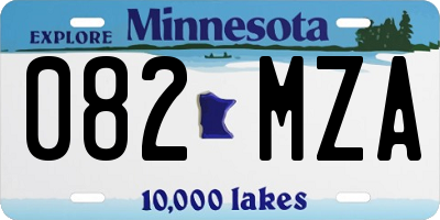 MN license plate 082MZA