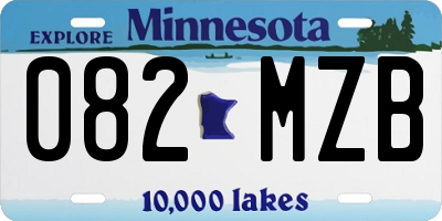 MN license plate 082MZB