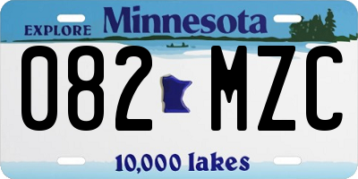 MN license plate 082MZC