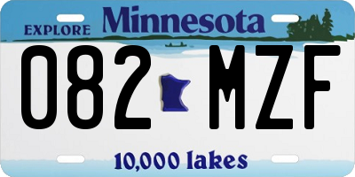 MN license plate 082MZF