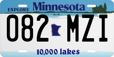 MN license plate 082MZI