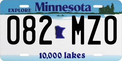 MN license plate 082MZO