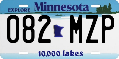 MN license plate 082MZP