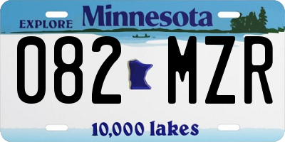 MN license plate 082MZR