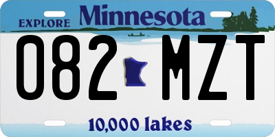 MN license plate 082MZT