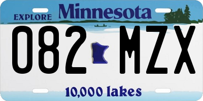 MN license plate 082MZX