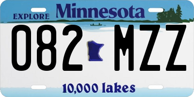 MN license plate 082MZZ