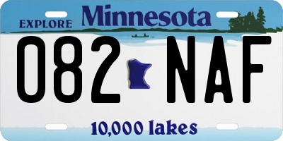 MN license plate 082NAF