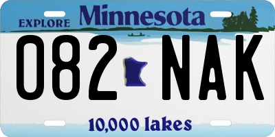 MN license plate 082NAK