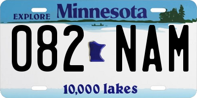 MN license plate 082NAM