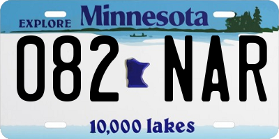 MN license plate 082NAR