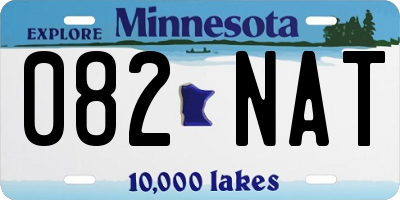 MN license plate 082NAT