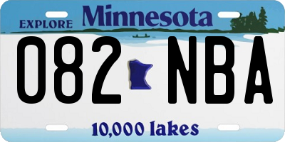 MN license plate 082NBA