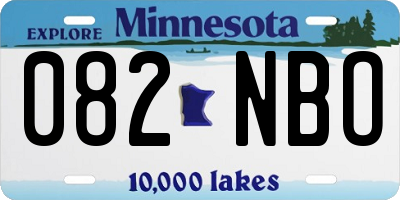 MN license plate 082NBO