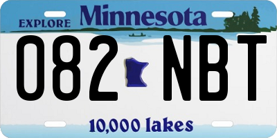 MN license plate 082NBT