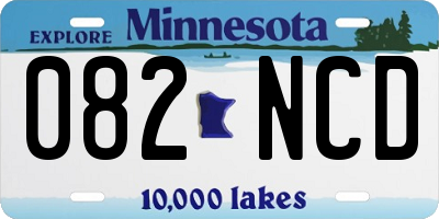 MN license plate 082NCD