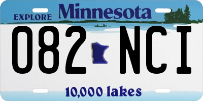 MN license plate 082NCI