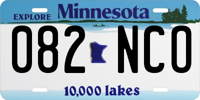 MN license plate 082NCO