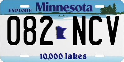 MN license plate 082NCV