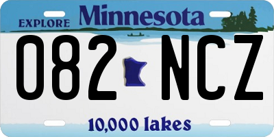 MN license plate 082NCZ