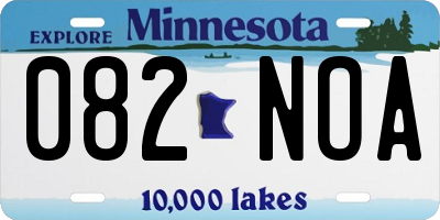 MN license plate 082NOA