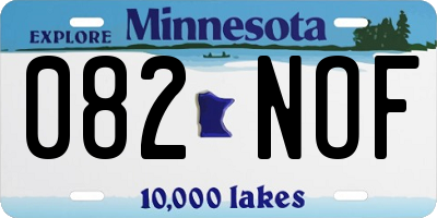 MN license plate 082NOF