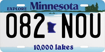 MN license plate 082NOU