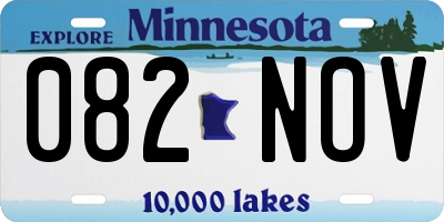 MN license plate 082NOV