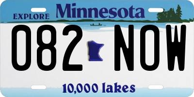 MN license plate 082NOW