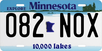 MN license plate 082NOX