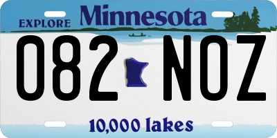 MN license plate 082NOZ