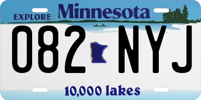 MN license plate 082NYJ