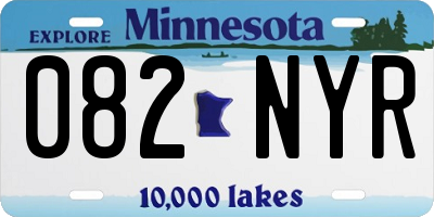 MN license plate 082NYR