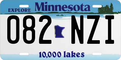 MN license plate 082NZI