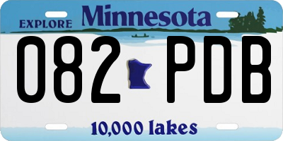 MN license plate 082PDB