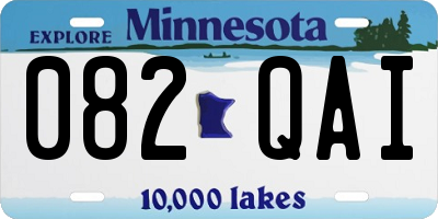 MN license plate 082QAI