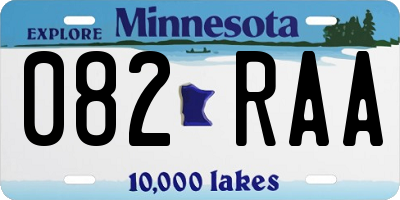MN license plate 082RAA