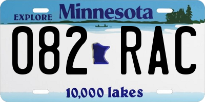 MN license plate 082RAC