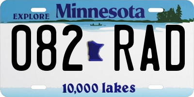MN license plate 082RAD